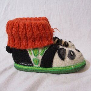 Preschool Toddler Kids GARNET HILL BOILED WOOL PANDA BEAR SLIPPER BOOT 8